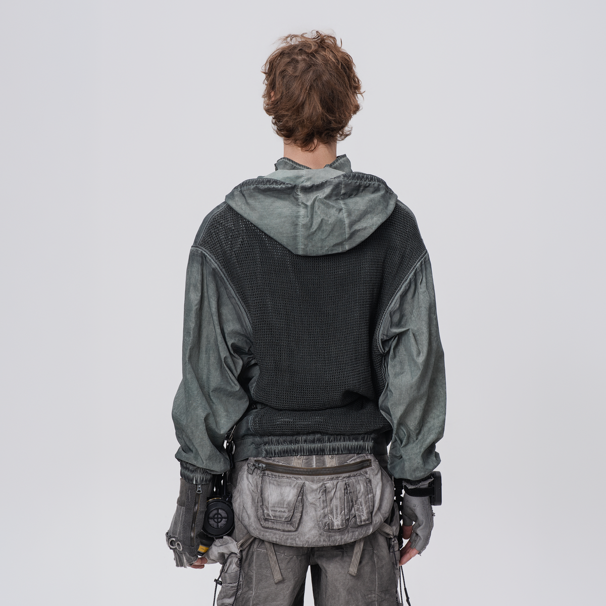 STEAM Distressed Zip-Up Detachable Hooded Jacket – photo 4 of 50
