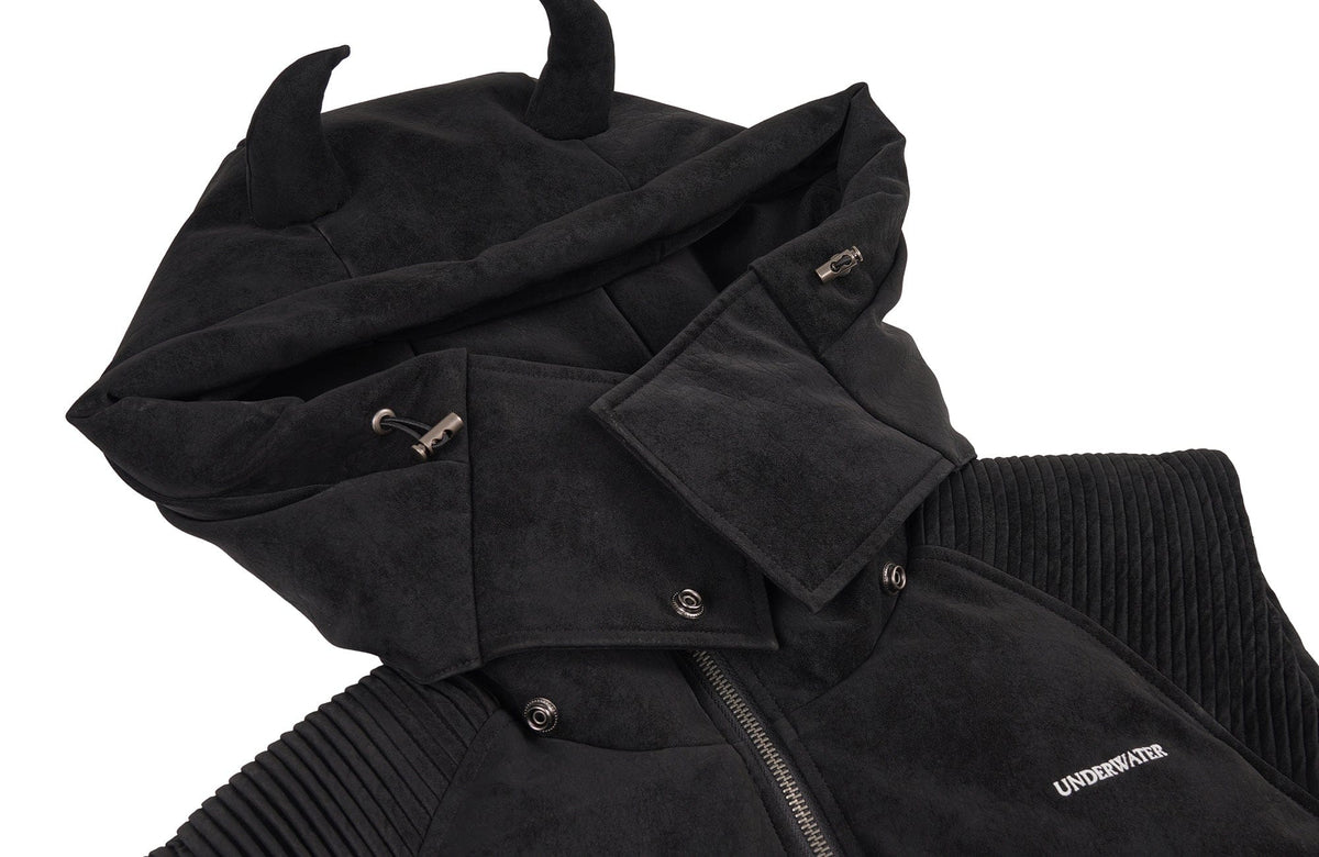 UNDERWATER Demon Horned Detachable Hood Down Vest – photo 11 of 14