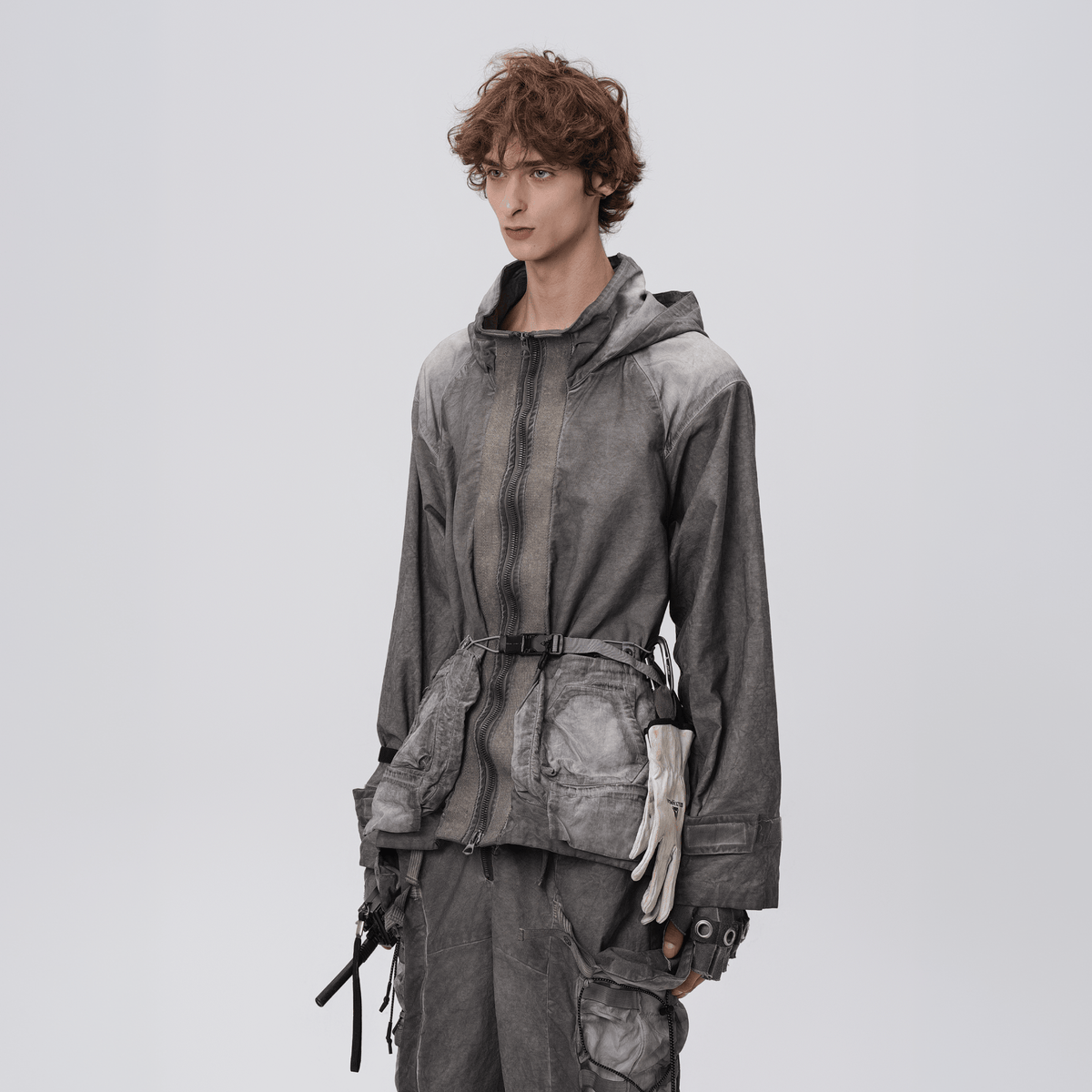 STEAM Distressed Paneled Hooded Jacket – photo 8 of 27