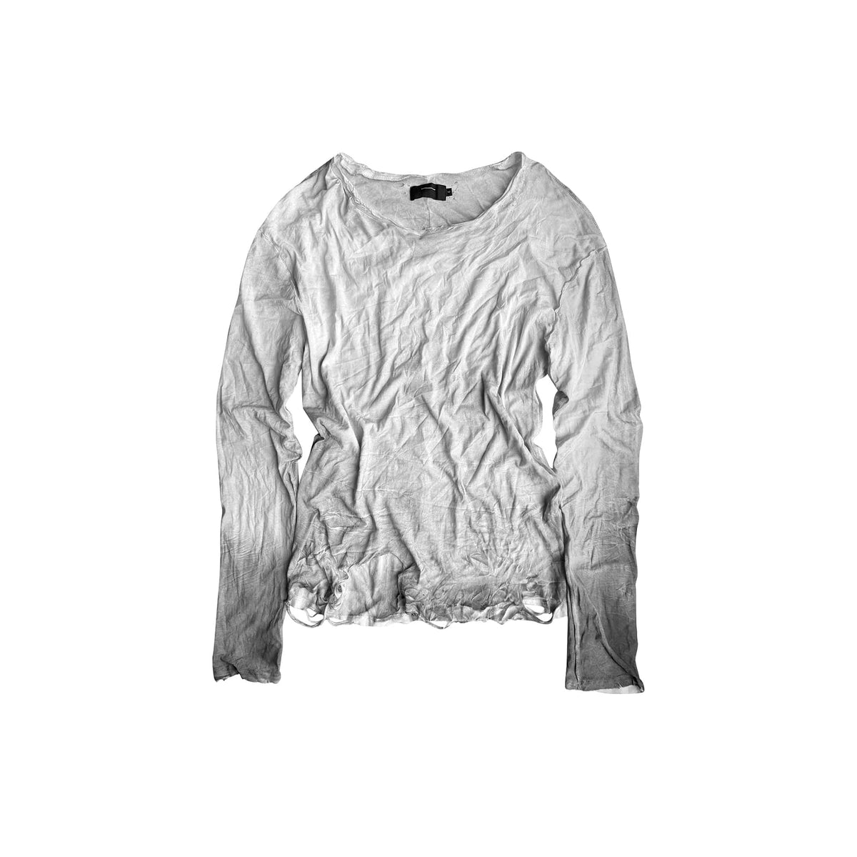 CINDER VEIN Distressed Washed Brush-Paint Crinkled Long-Sleeve Tee – photo 2 of 7