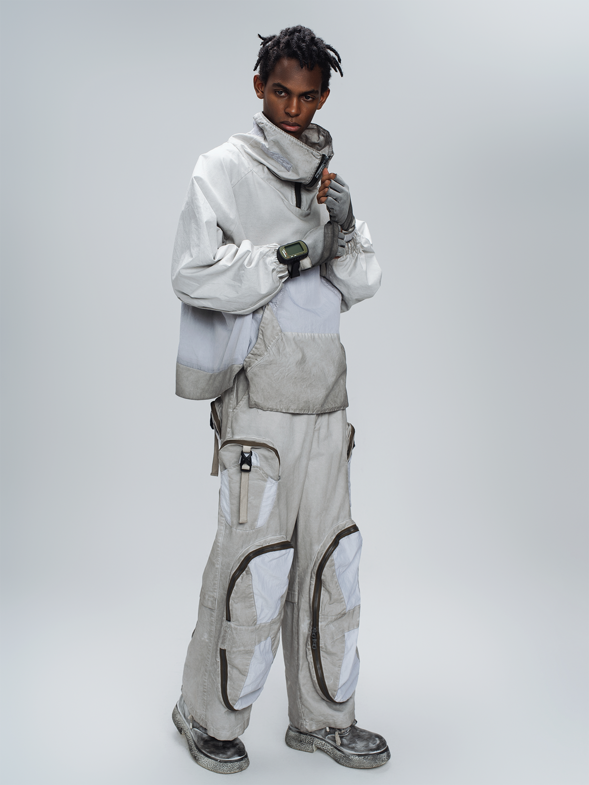 STEAM Multi-Pocket Spliced Parachute Cargo Pants – photo 8 of 25