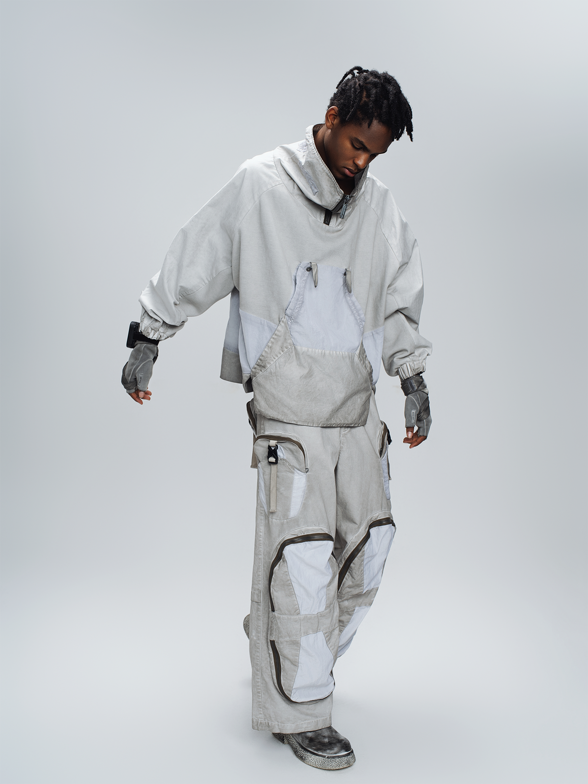 STEAM Multi-Pocket Spliced Parachute Cargo Pants – photo 9 of 25