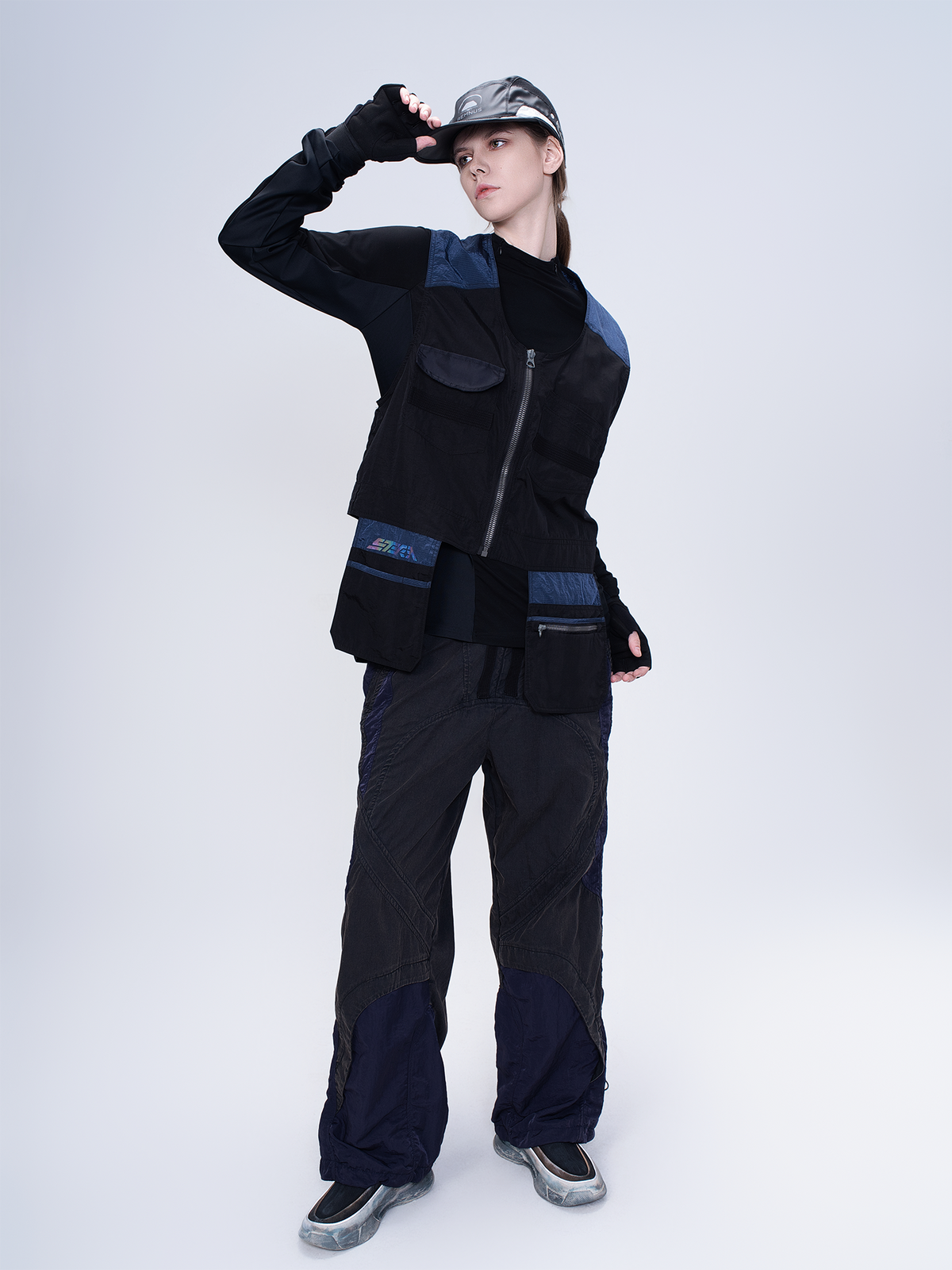 STEAM Deconstructed Zippered Spliced Wide-Leg Cargo Pants – photo 13 of 36