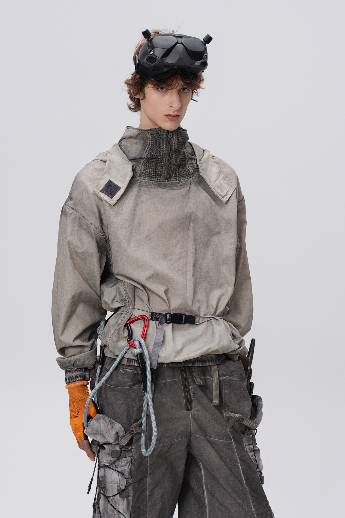 STEAM Distressed Zip-Up Detachable Hooded Jacket – photo 34 of 50