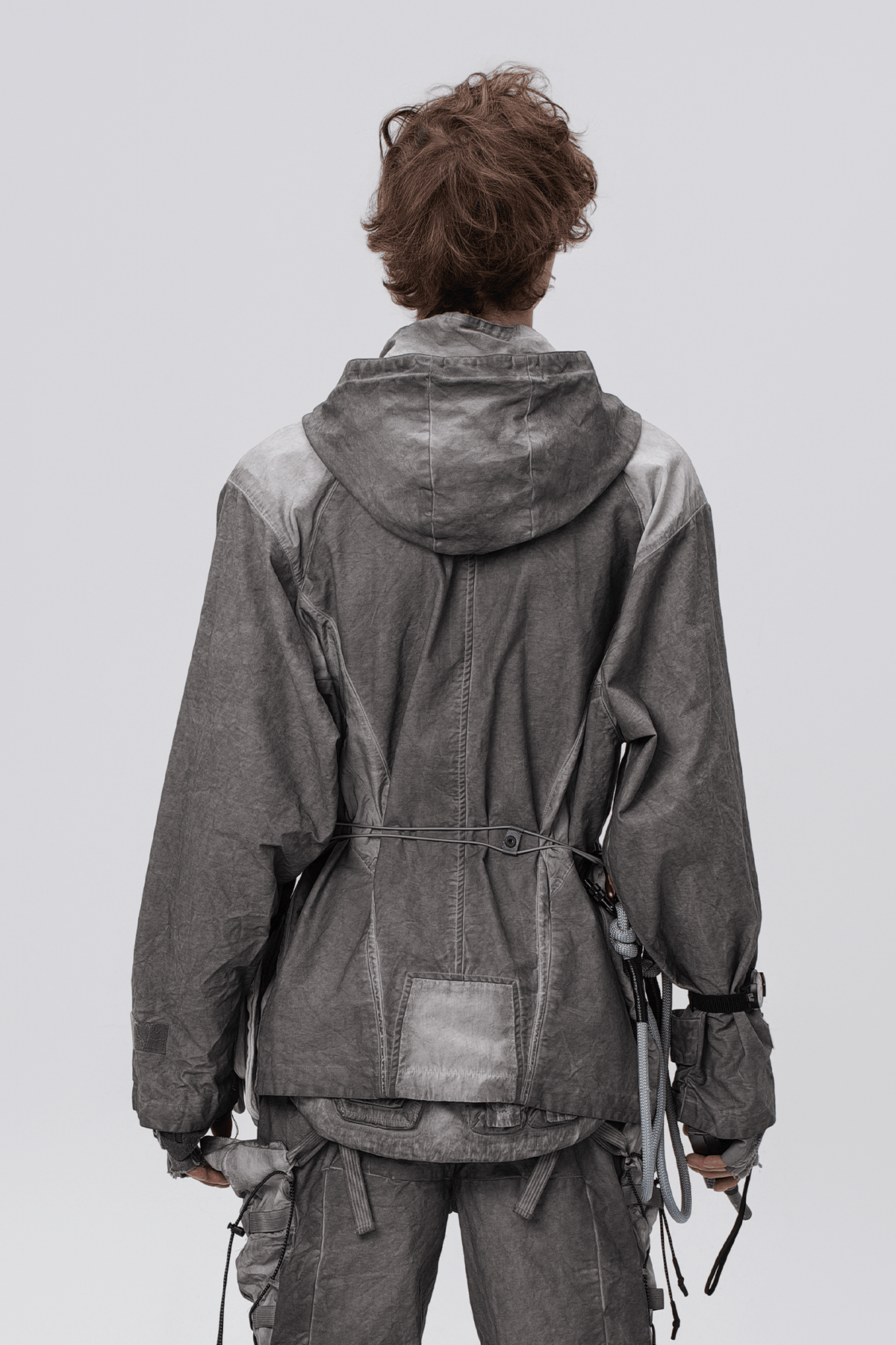 STEAM Distressed Paneled Hooded Jacket – photo 23 of 27