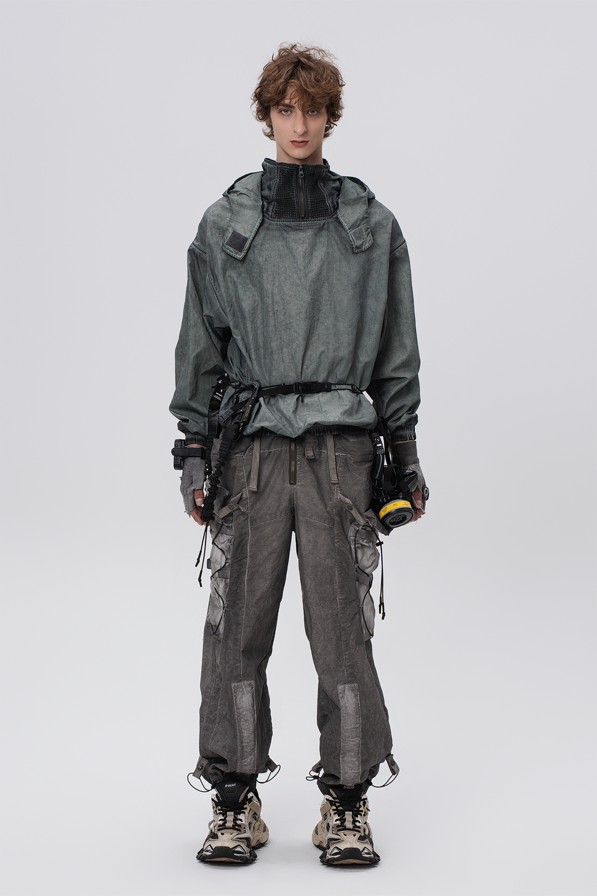 STEAM Distressed Zip-Up Detachable Hooded Jacket – photo 10 of 50