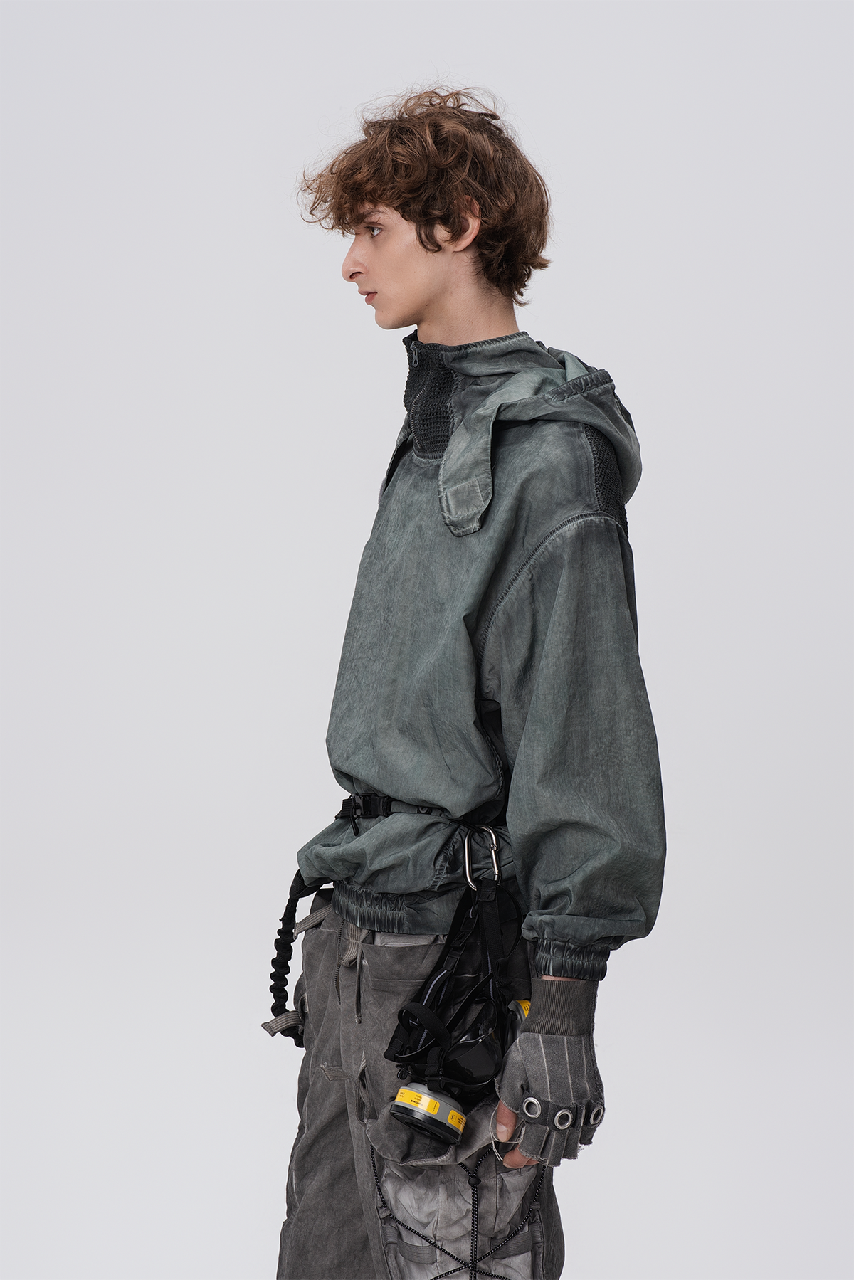 STEAM Distressed Zip-Up Detachable Hooded Jacket – photo 32 of 50