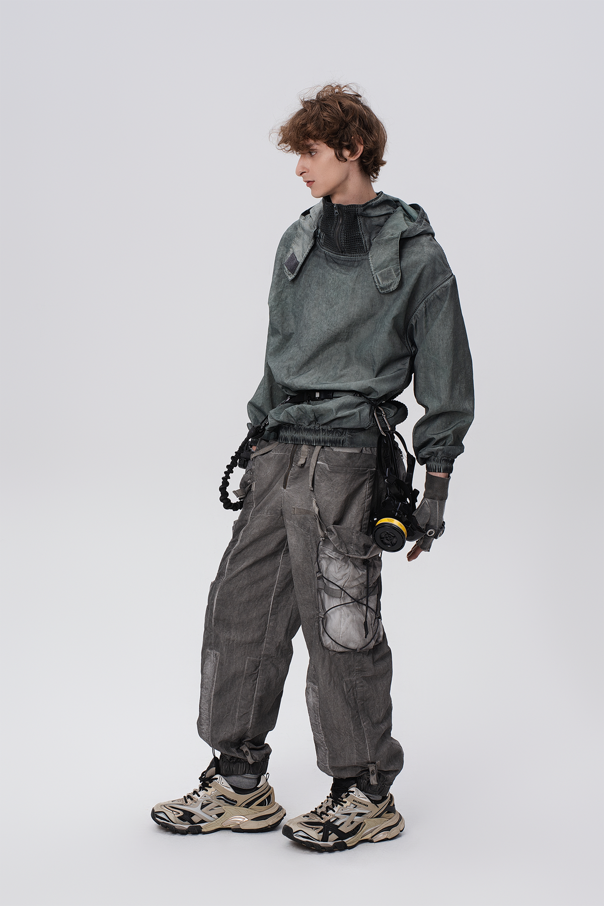 STEAM Distressed Zip-Up Detachable Hooded Jacket – photo 14 of 50