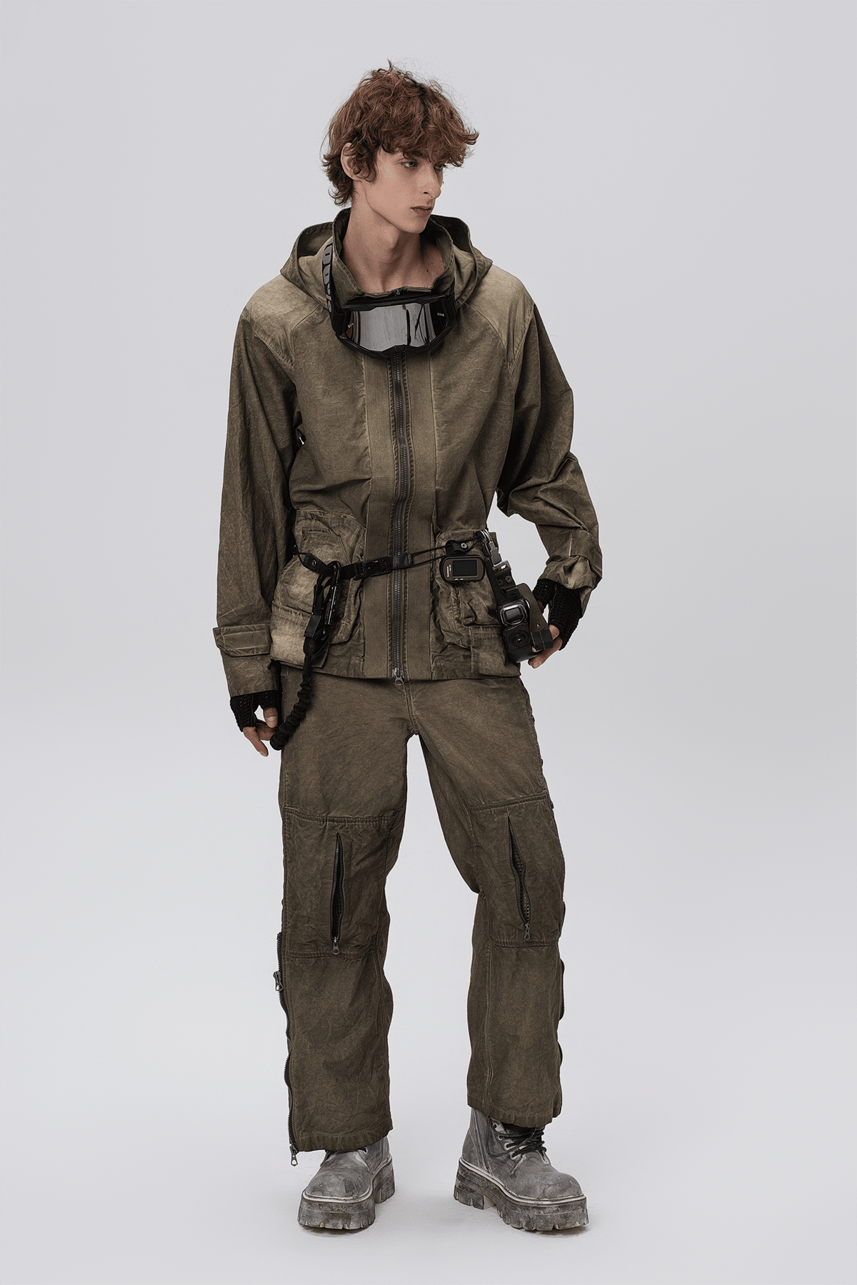 STEAM Distressed Paneled Hooded Jacket – photo 11 of 27