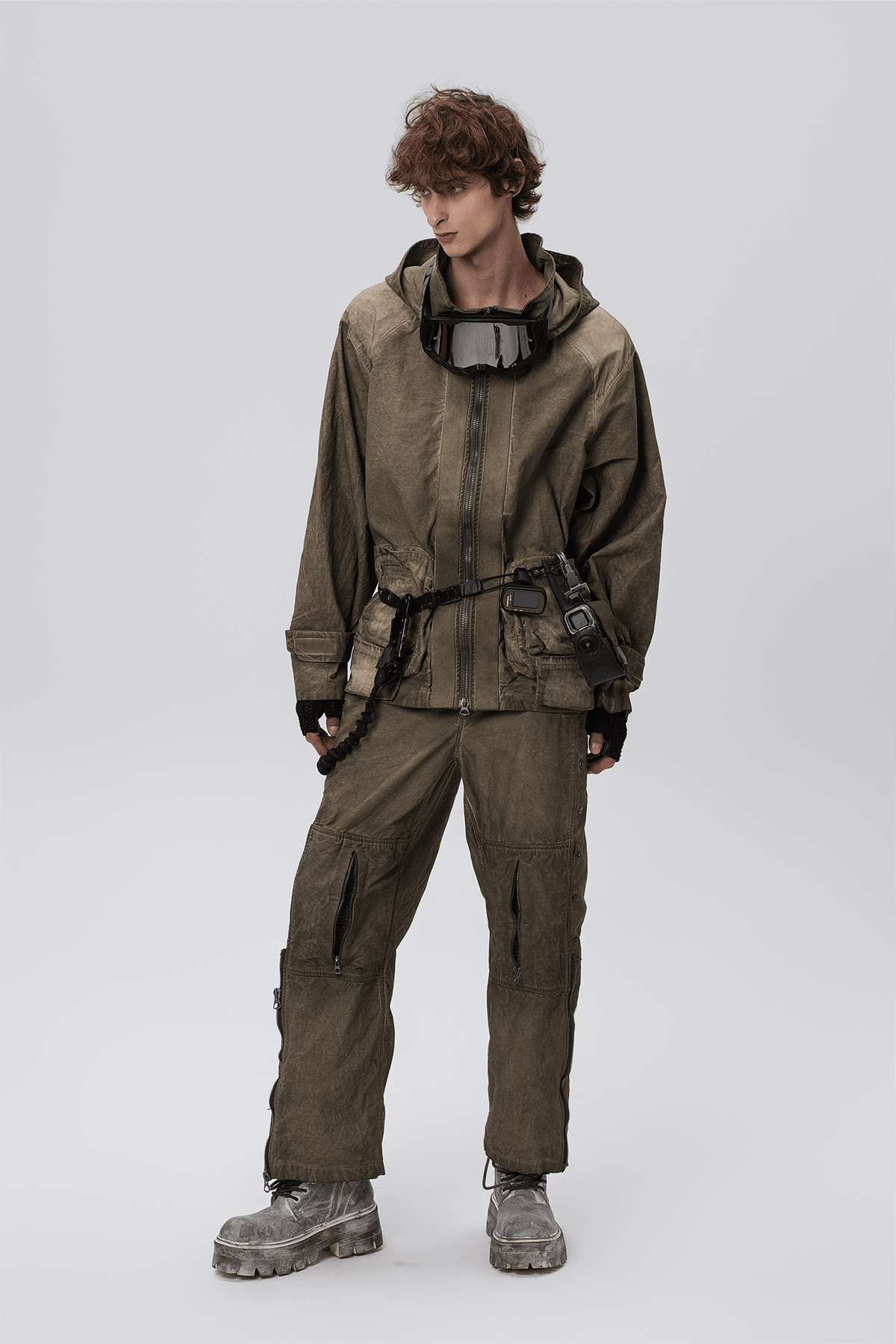 STEAM Distressed Paneled Hooded Jacket – photo 12 of 27