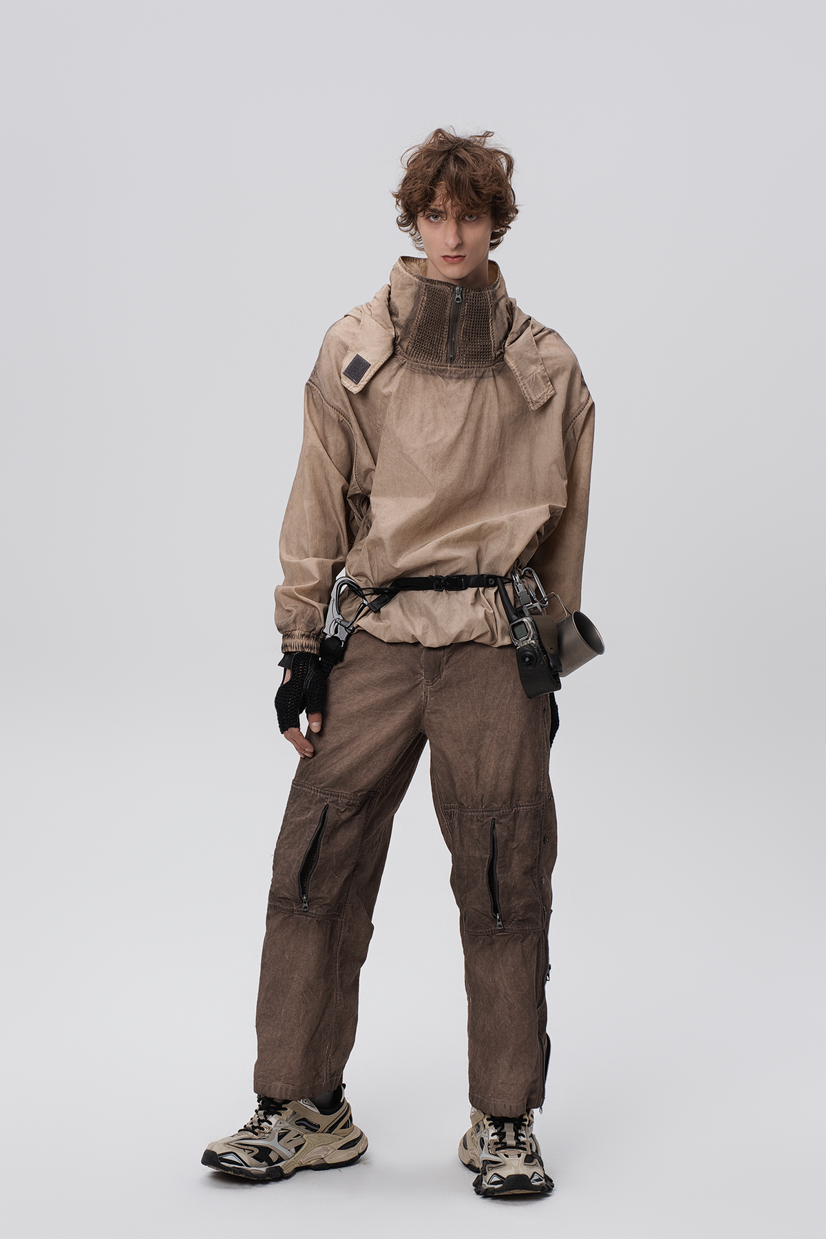 STEAM Distressed Mesh-Knee Multi-Pocket Straight-Leg Cargo Pants – photo 16 of 27