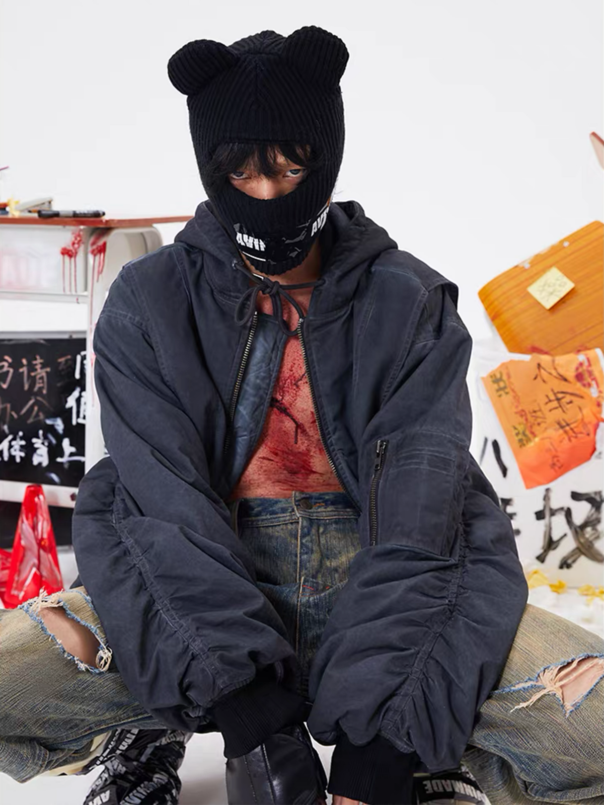 AVINMADE Washed Stitch Hooded Bomber Jacket – photo 6 of 16