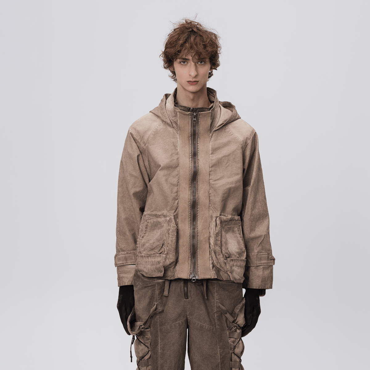 STEAM Distressed Paneled Hooded Jacket – photo 3 of 27
