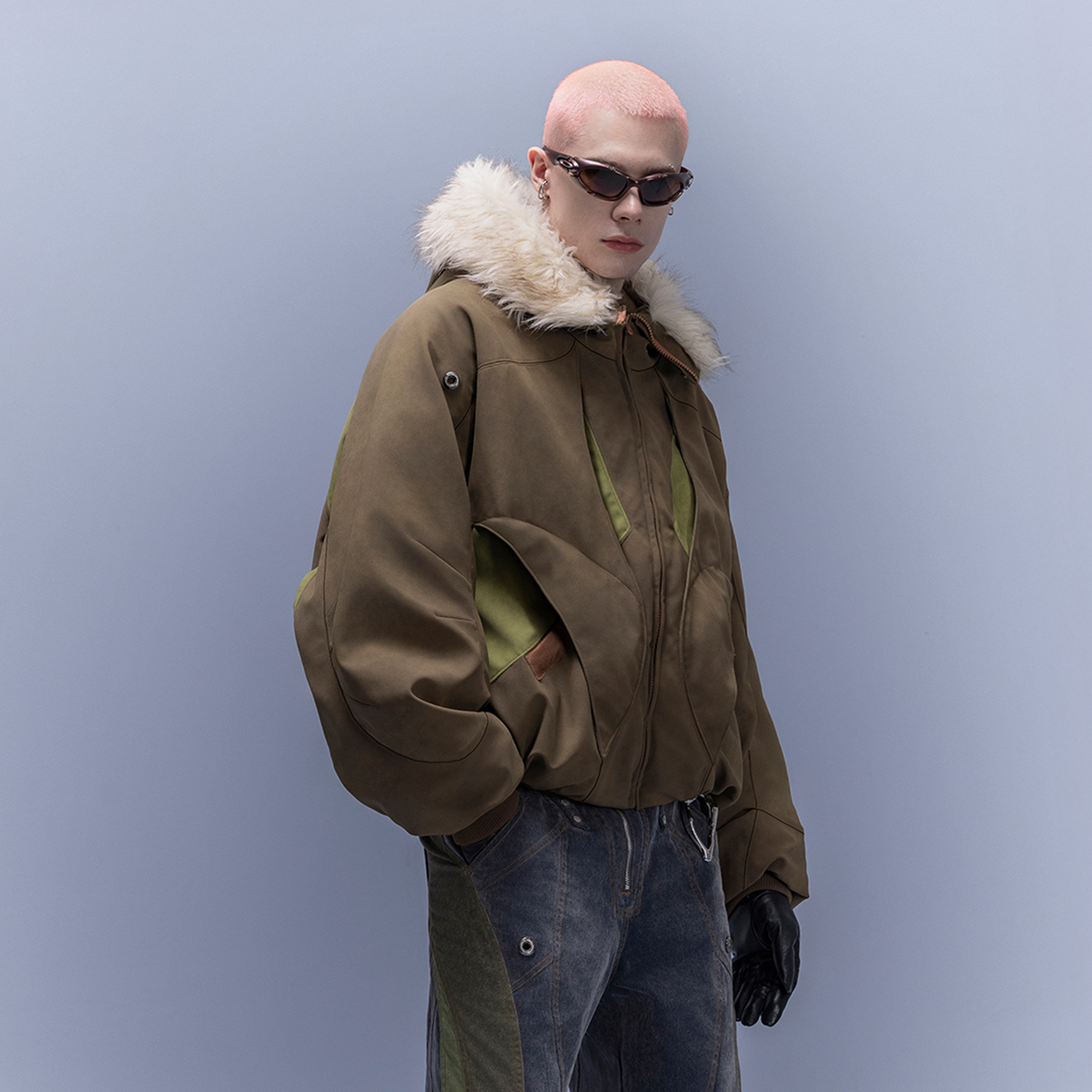 XIPHEVIL Faux Fur Trim Panel Puffer Jacket – photo 2 of 16