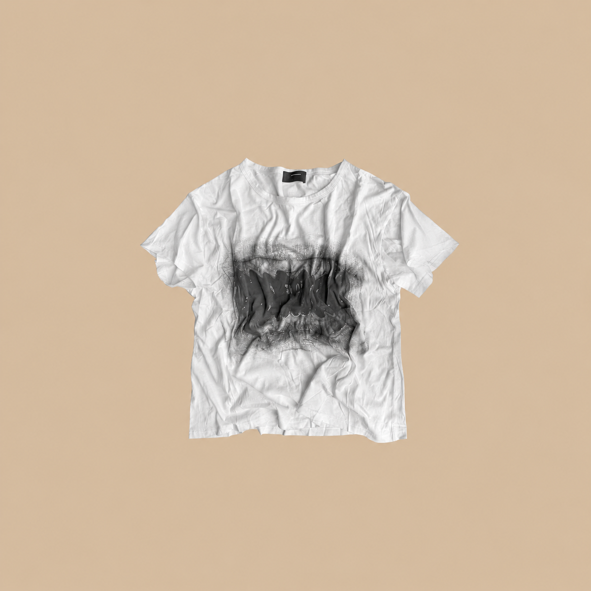 CINDER VEIN Distressed Graphic Washed Boxy T-Shirt