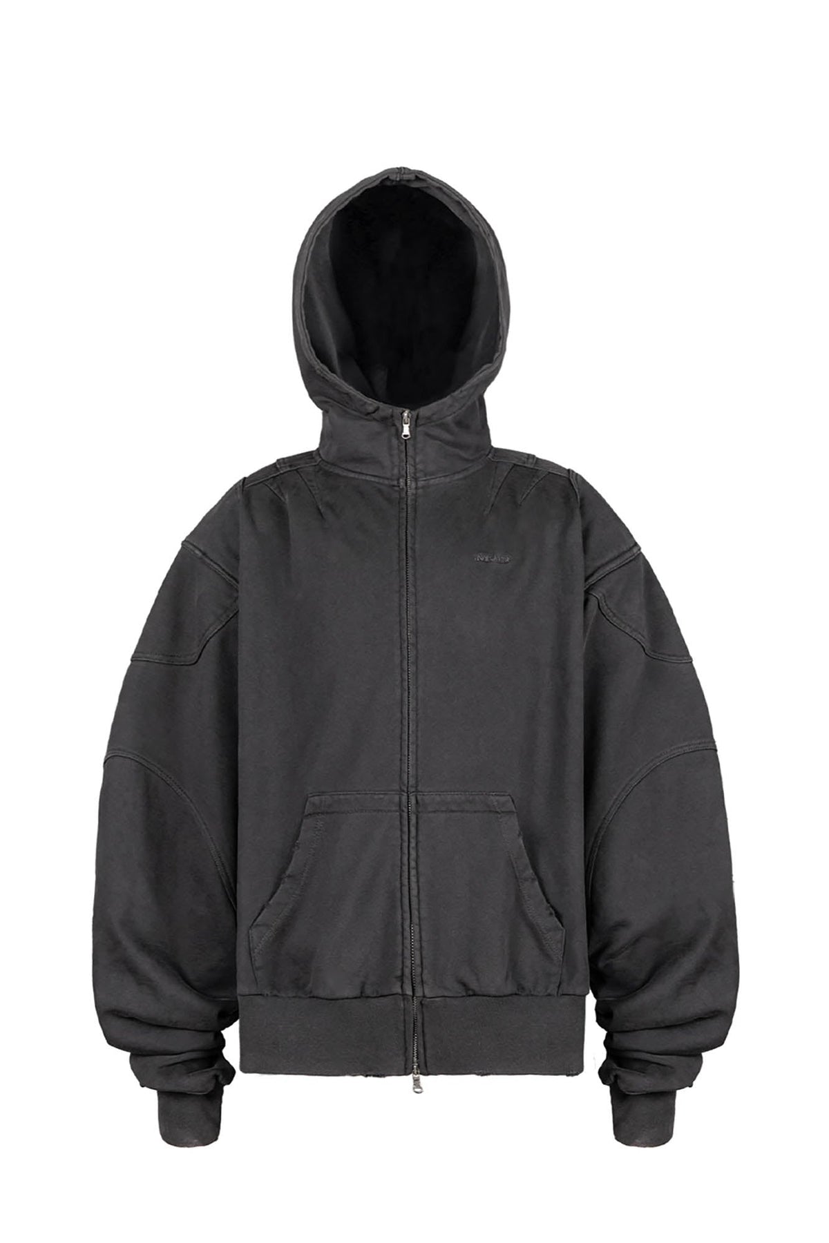UNDERWATER Distressed Spliced Fallen Armor Zip-Up Hoodie – photo 12 of 13